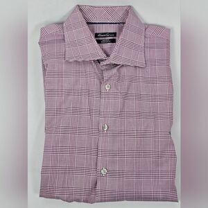 Kenneth Cole New York Purple/Burgundy Mens Non‎ Iron Dress Shirt Sz 16.5